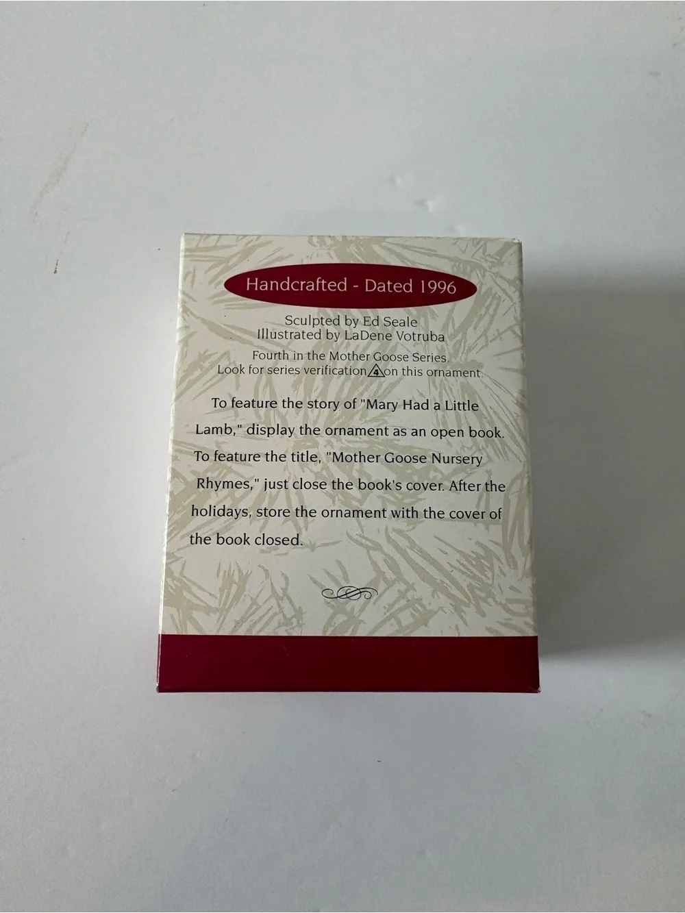 Vintage 1996 Hallmark Keepsake Miniature 'Mother Goose' Book Ornament